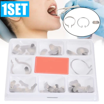 

Mayitr 100Pcs Dental Matrix Sectional Contoured Matrices Full Kit +40 Pcs Green Silicone Dental Add-On Wedges