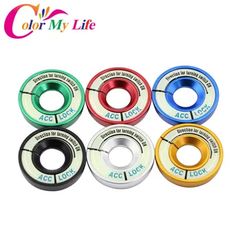 

Color My Life Car Ignition Switch Cover Stickers Ring Sticker for Skoda Octavia Combi A7 for SEAT Leon Ibiza CUPTRA Accessories
