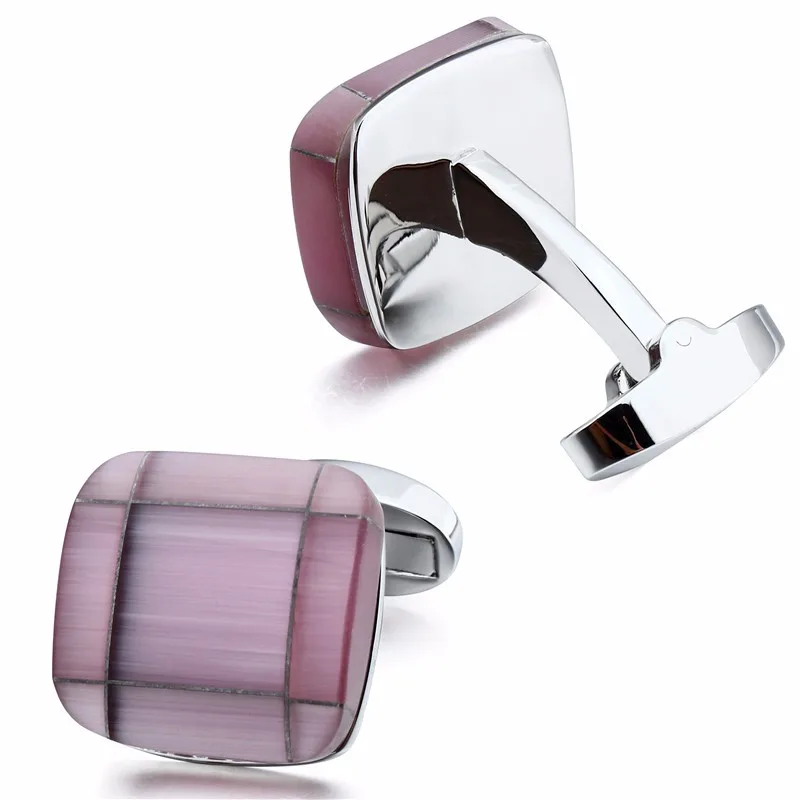HAWSON Квадратные запонки кошачий глаз камень розовый и серый варианты роскошные запонки для продажи