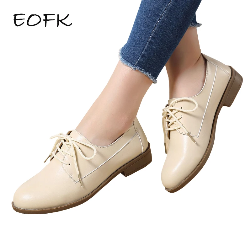 EOFK Women Derby Shoes Women�s Leather Shoes Spring Autumn