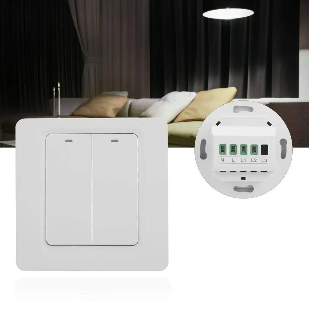 WiFi умный светильник-переключатель с одним/двойным/трёхполосным пультом дистанционного управления совместим с Alexa Google Assistant для дома, отеля, офиса