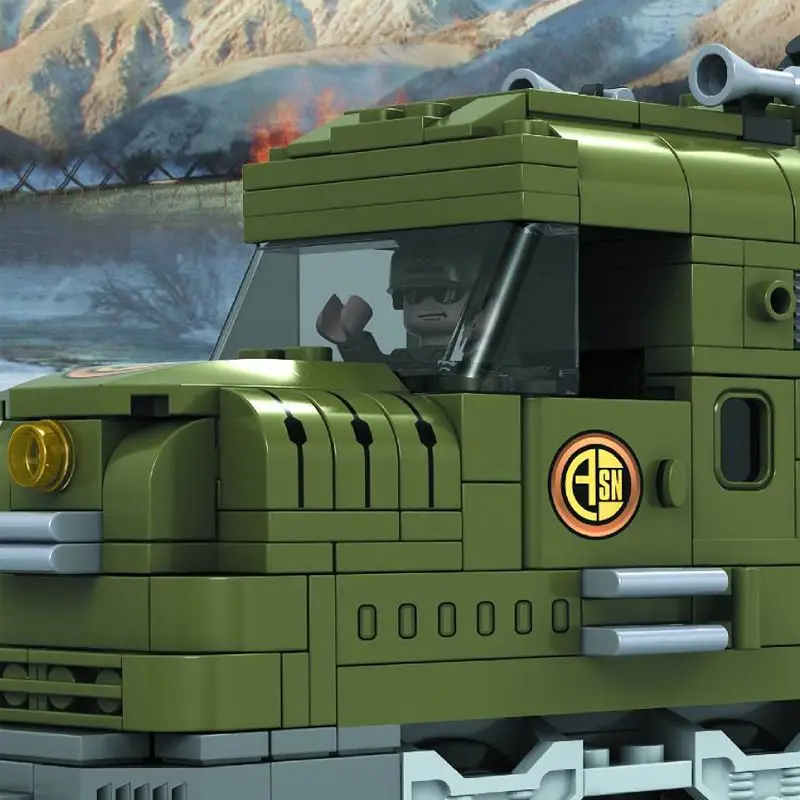 A Model Compatible with Lego A25003 764pcs MILITARY TRAIN Models Building Kits Blocks Toys Hobby Hobbies For Boys Girls A Model Compatible with Lego A25003 764pcs MILITARY TRAIN Models Building Kits Blocks Toys Hobby Hobbies For Boys Girls