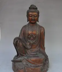 Старый тибет буддизм чистая Фиолетовый бронзовый свинка KwanYin Гуаньинь Богиня статуя будды