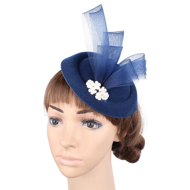 navy and yellow wedding hats