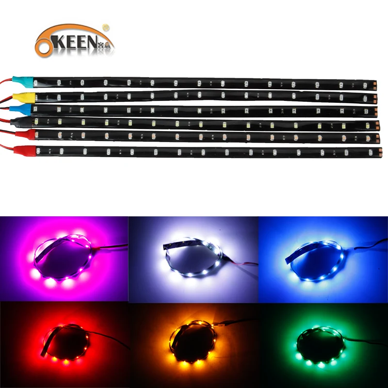 Гибкая короткая Светодиодная лента 12 В 7 цветов 3528 15SMD 30 см декоративный