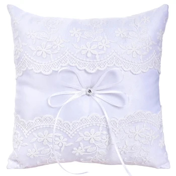 

Wedding Ring Pillow French Eyelash Lace Decoration Cushion Ring Bearer Pillow For Wedding Ring