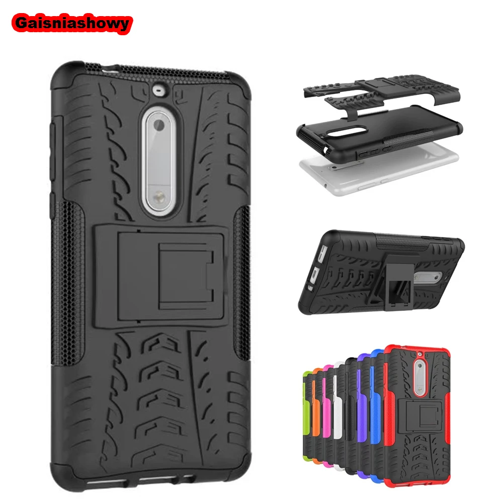 Case For Nokia 5 Shockproof Armor Hard PC Silicone Soft TPU Phone Cover Shell Coque |