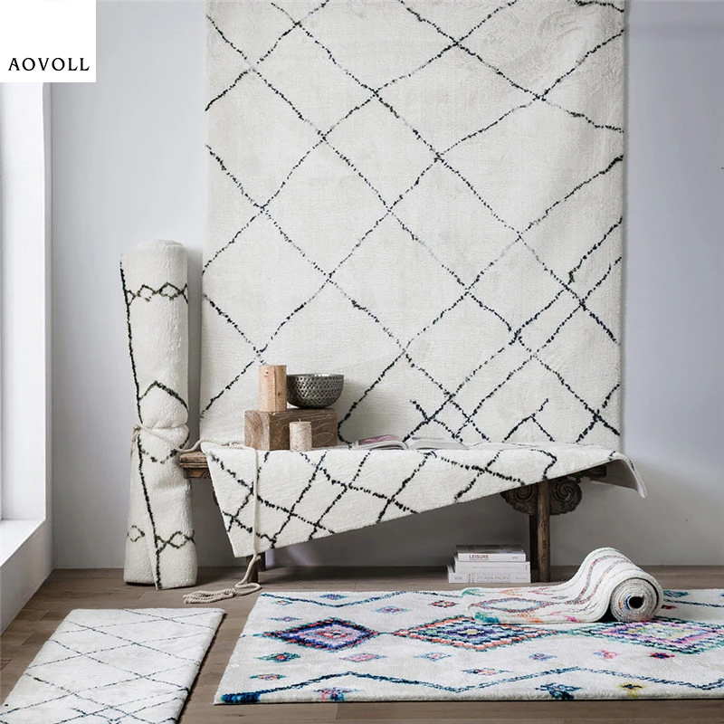 

AOVOLL New Soft Nordic Style Carpets For Living Room Bedroom Kid Room Rugs Home Carpet Floor Door Mat Luxury Simple Area Rug