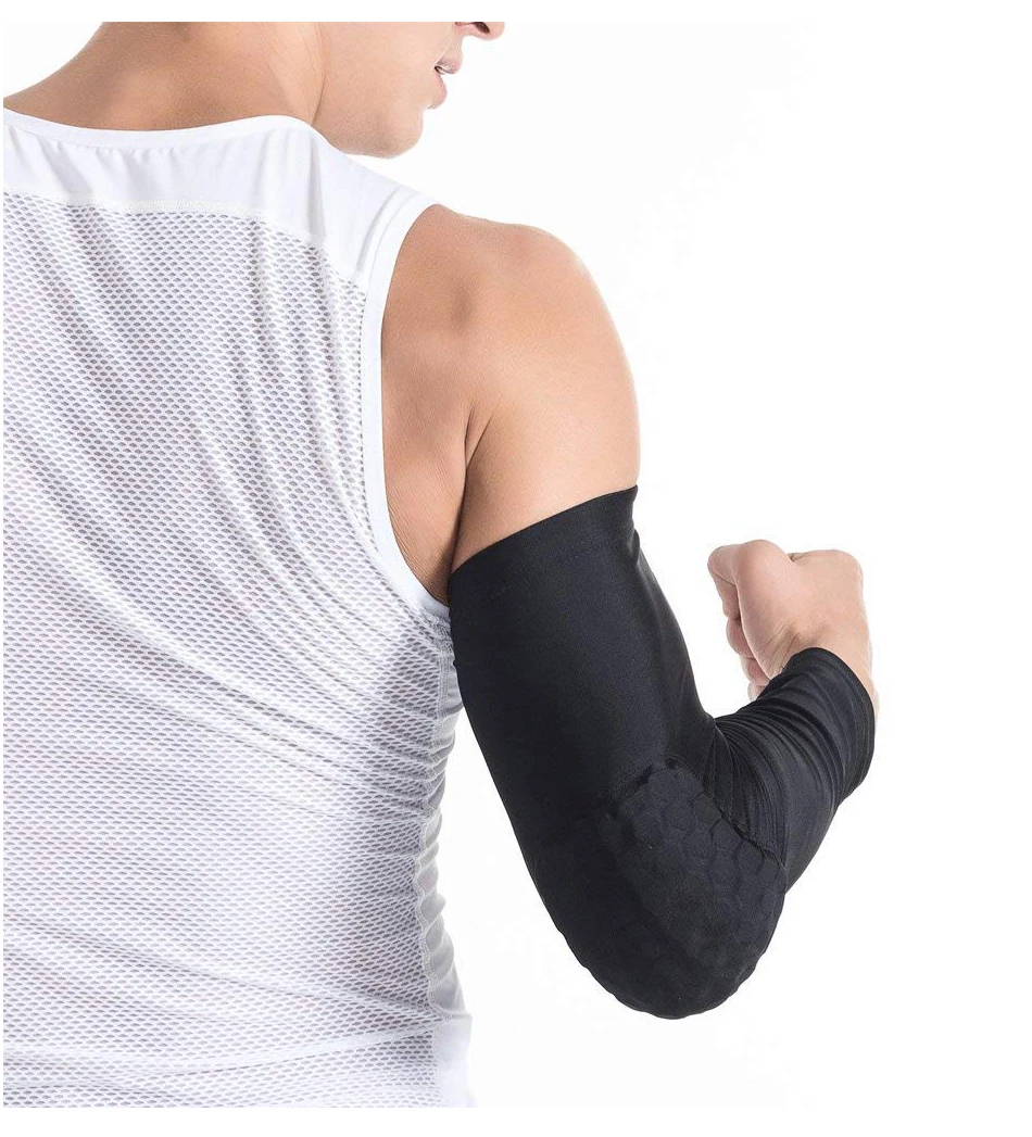 REXCHI 1 PC Honeycomb Sports Elbow Support Training Brace Protective Gear Elastic Arm Sleeve Bandage Pads Basketball Volleyball