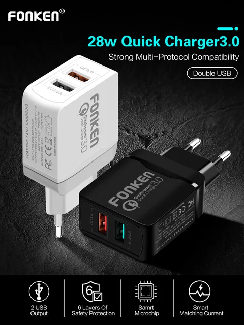 FONKEN szybkie ładowanie 3 0 2 Port 28W QC3 0 podwójna ładowarka USB przenośny podróży adapter ścienny dla Xiaomi telefon komórkowy Samsung ładowarka do telefonu tanie i dobre opinie 3 6 V-6 5 V 3A RoHS Fast Charger Uniwersalny Huawei Lenovo MEIZU Sony Nokia Qualcomm szybkie ładowanie 2 0 Qualcomm szybkie ładowanie 3 0 FONKEN szybkie ładowanie 3 0 2 Port 28W QC3 0 podwójna ładowarka USB przenośny podróży adapter ścienny dla Xiaomi telefon komórkowy Samsung ładowarka do telefonu tanie i dobre opinie 3 6 V-6 5 V 3A RoHS Fast Charger Uniwersalny Huawei Lenovo MEIZU Sony Nokia Qualcomm szybkie ładowanie 2 0 Qualcomm szybkie ładowanie 3 0
