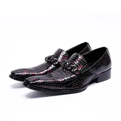 Из натуральной кожи Для мужчин Оксфорд обувь Повседневное Бизнес Для мужчин квадратный носок туфли Роскошные брендовые свадебные туфли