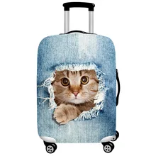 JULY'S SONG Cute Animal 3D Pattern Travel Luggage Protection Cover 18-32 Inch Suitcase Elastic Case Covers Trolley Dust Cover