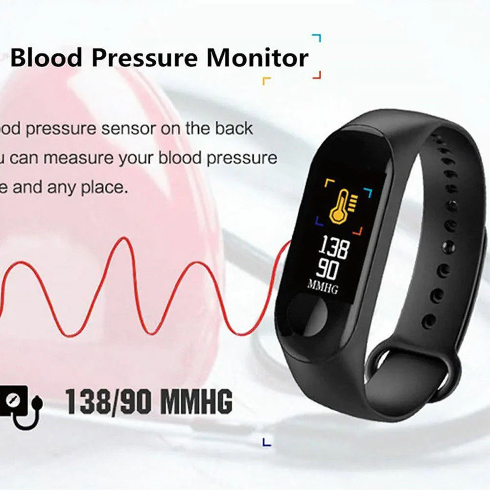 Heart Rate Monitor Health Smart Wristband Outdoor Multifunctional Fitness Tracker Message Watch Blood Pressure Sports Waterproof