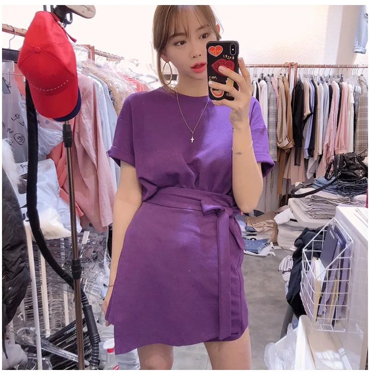 

2019 New hot selling girls fashion slim dresses girls casual summer cool purple elegant sleeve dress holiday sexy dinner #A309
