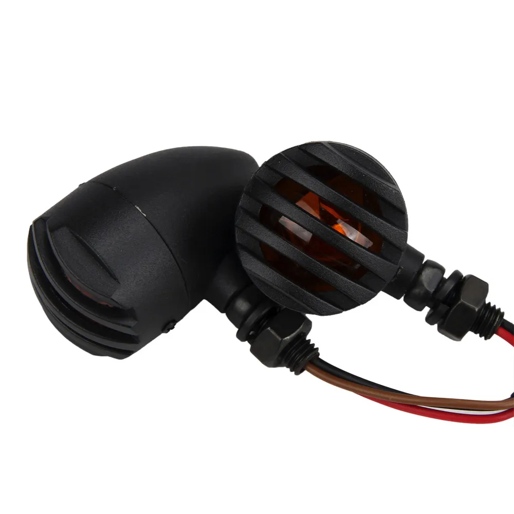 

Motorcycle Turn Signals Light Bullet Amber Bulb Motorcycle Turn Signal Cruiser Chopper Custom Light LED Black NOV6
