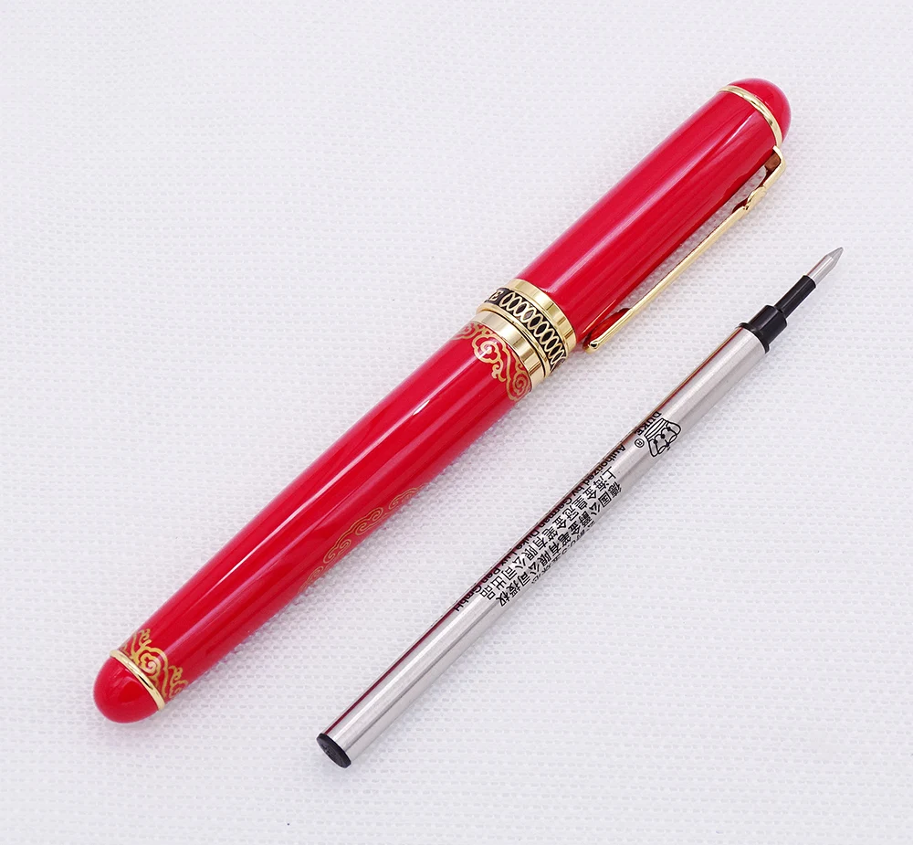 Герцог D2 классический красный Ручка-роллер китайский "фу" узор и Золотой зажим Расширенный письменная ручка Бизнес офисные принадлежности