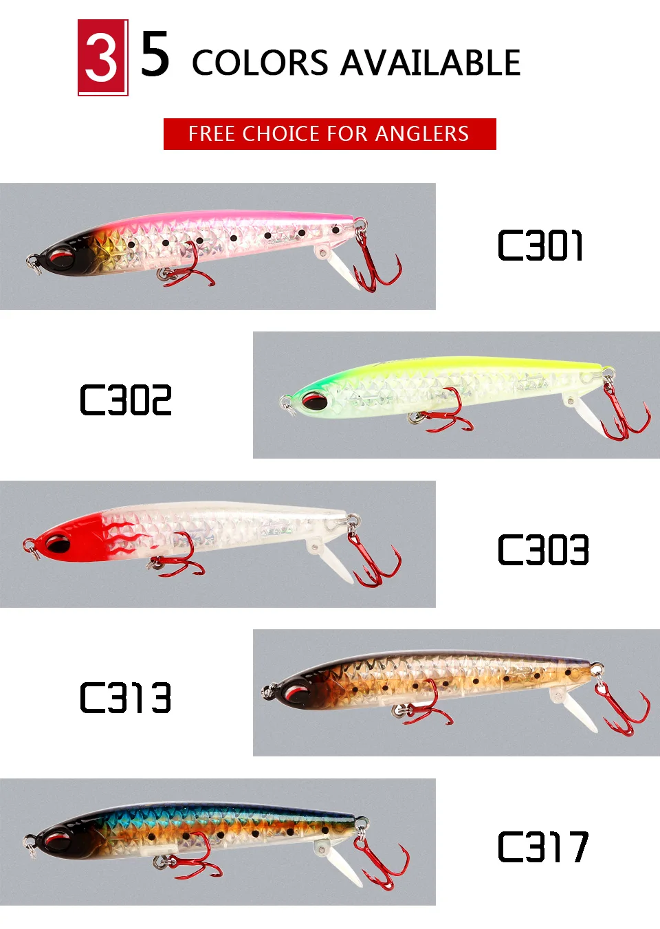 Kingdom Fishing Lure pencil Minnow Baits 8.5cm11g 7cm7g Fishing Tackle VMC Hooks Hard Bait model 4511 (4)