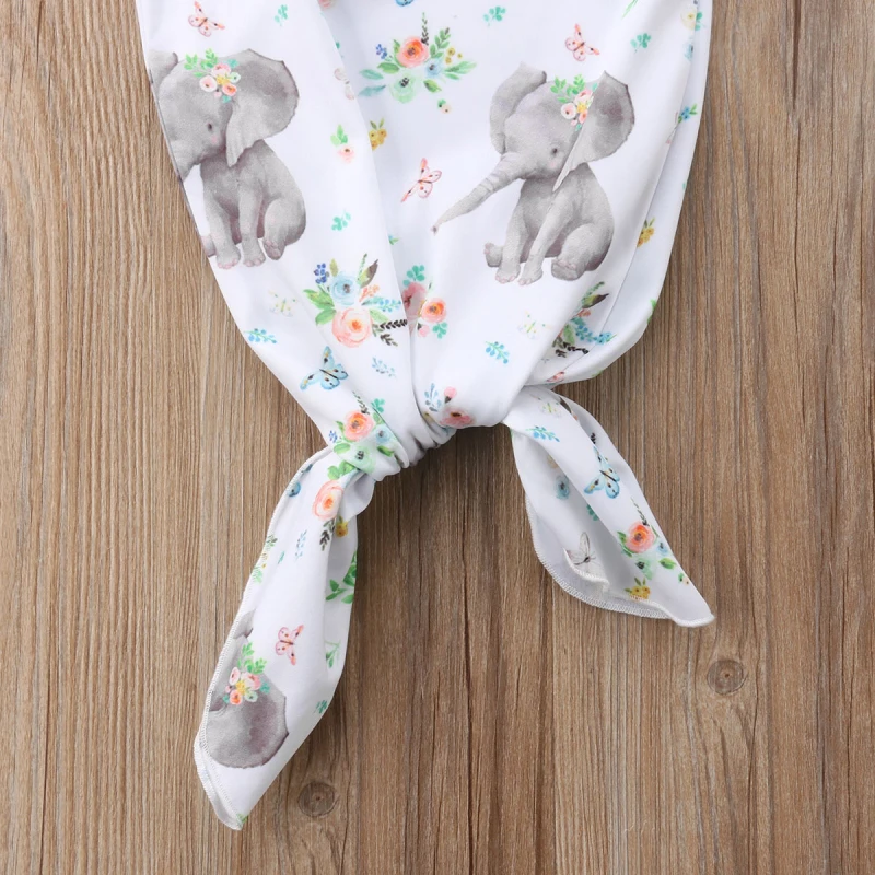 Новое платье с цветочным узором для новорожденных девочек слон Одеяло спальный мешок пеленать Обёрточная бумага наряды