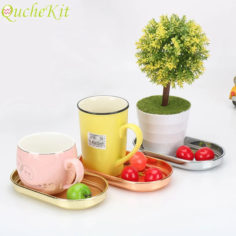 

Nordic Decorative Trinket Tray Metal Kitchen Storage Tray Dish Iron Fruit Plate Tableware Oval Jewelry Display Tray Dessert Stor