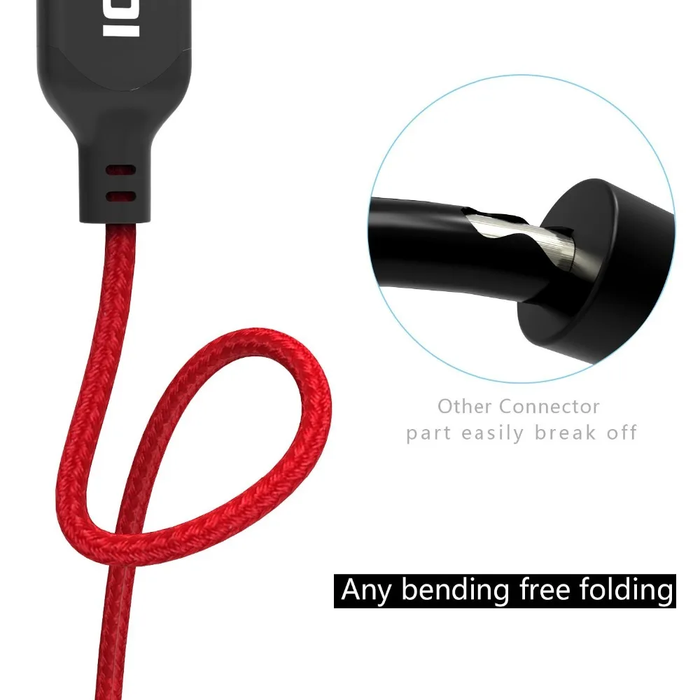 ICZI 1 m 3 حزمة نوع C كابل النايلون مضفر 2.4A سريع شحن كابل بيانات USB C كابل ل Xiaomi هواوي سامسونج