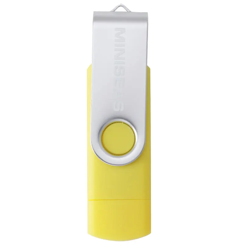 Miniseas, смартфон, USB флеш-накопитель, флеш-накопитель, 64 ГБ, флешка, 8 ГБ, OTG, внешнее хранилище, микро usb карта памяти, флеш-накопитель, A-10 - Цвет: Цвет: желтый