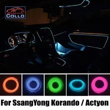 9 М Набор EL Провода/Для SsangYong Korando/Actyon/New Actyon/Автомобиль Романтическая Атмосфера Лампа/Консоли Декоративные Полосы