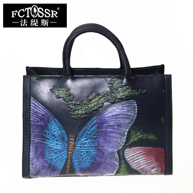 Handgemachte Kuh Umhängetasche Schwarzes Vintage Tasche Echtes Umhängetaschen Shell Frauen Crossbody Handtasche Leder fqp8xXw8R