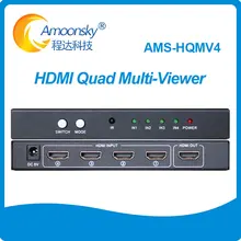 4x1 HDMI Quad Multi-viewer HQMV4 HDMI Splitter бесшовные коммутатор с ИК Управление для 4 Windows Дисплей