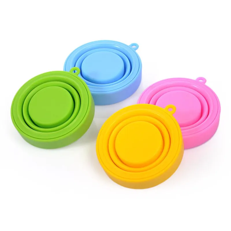 

2019 NEW Portable Silicone Retractable Folding Cup with Lid Outdoor Telescopic Collapsible Drinking Cup Travel Camping water cup