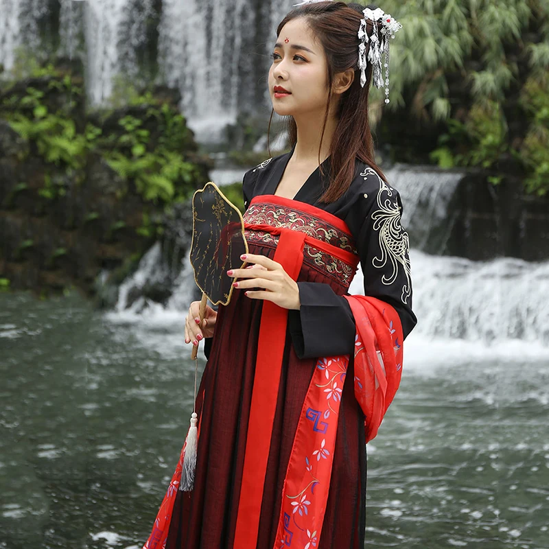 Chinese Hanfu For Women Ancient Folk Dance Costume Stage Festival Outfit Fairy Dress Lady Oriental Performance Clothes DF1018