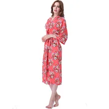 Vestido Longo, цветочное кимоно, халат, Batas De Algodon, пижамы, хлопковый Халат, одежда для сна и халат, женский ночной халат