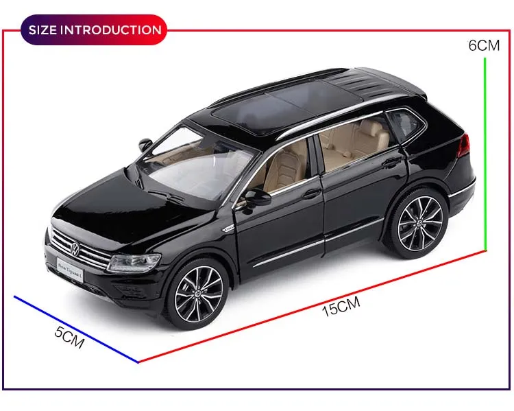 Игрушки для автомобиля из 1:32 сплава, имитация Tiguan L, модель автомобиля, открытая дверь, музыкальная вспышка, детские игрушки