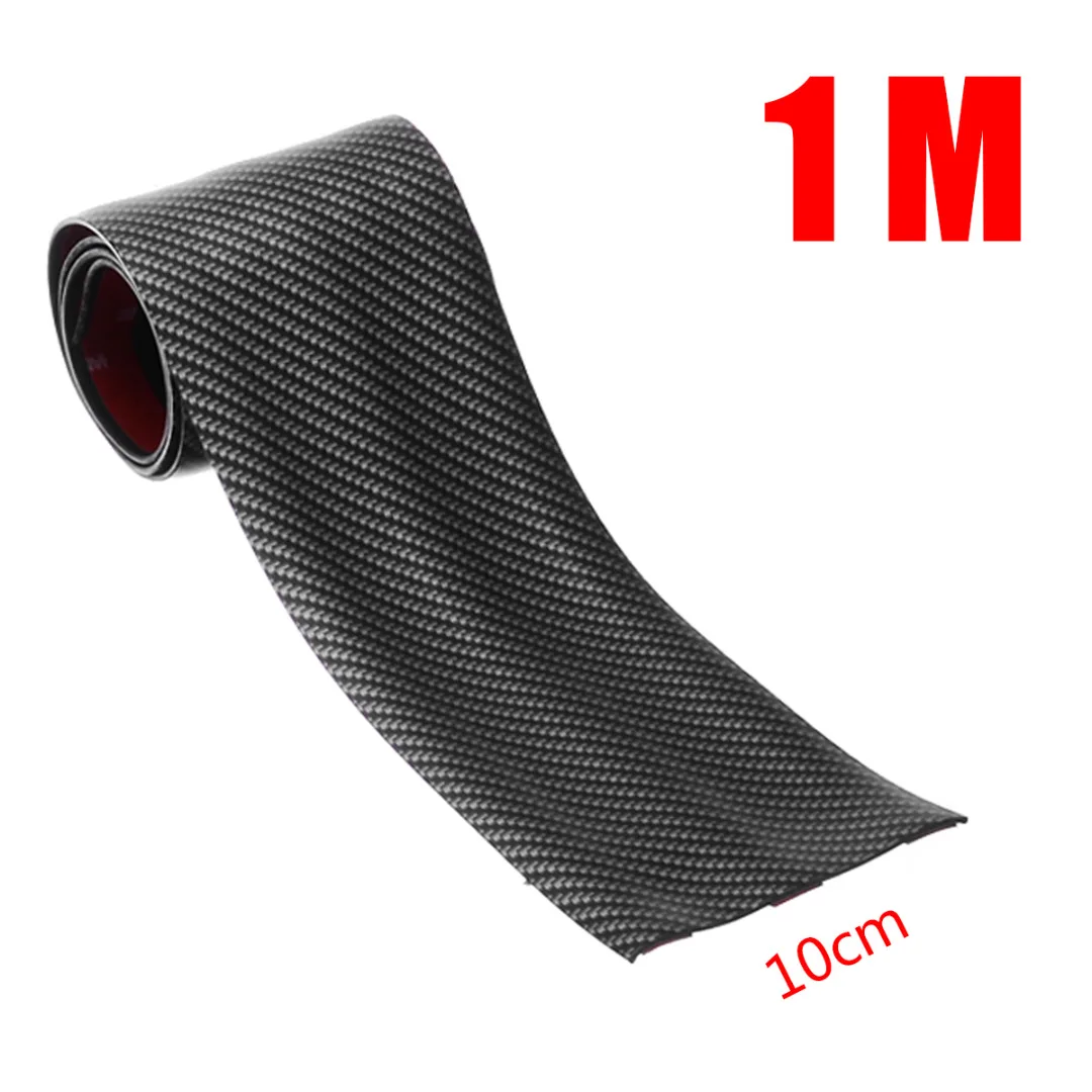 For Car Styling 3/5/7/10CM 1M Car Carbon Style Rubber Moulding Strip Soft Black Door Sill Protector Edge Guard Stickers Mayitr