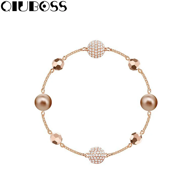 QIUBOSS 2018 New REMIX Series Pearl Bracelet Invisible Magnetic Buckle Fashion Female Bracelet 5437890 Fashion Design