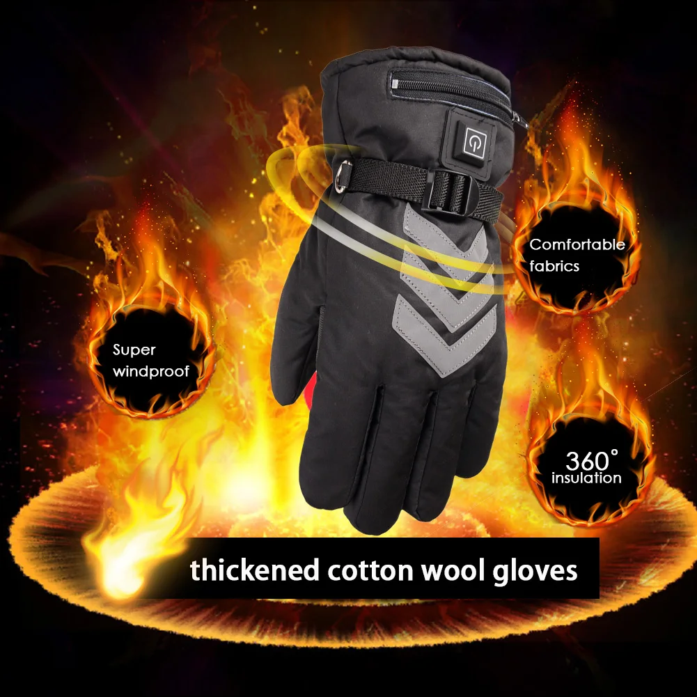 US/EU Plug Winter Heated Gloves USB Rechargeable Battery Powered For Motorcycle Hunting Hand Warmer Ski Cycling Electric Gloves