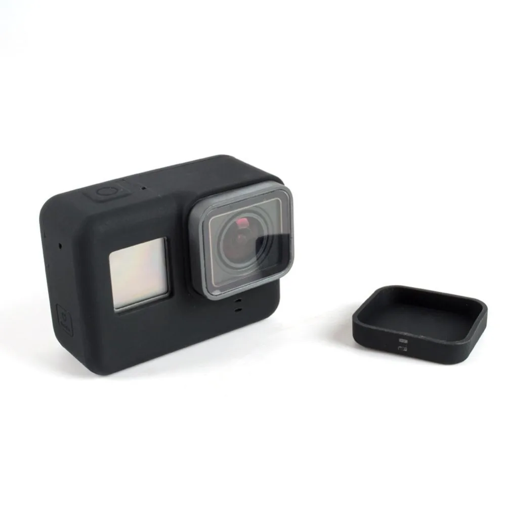 TELESIN Silicone Case Housing Protective Cover Shell Protector with Silicon Lens Cap for GoPro Hero 5