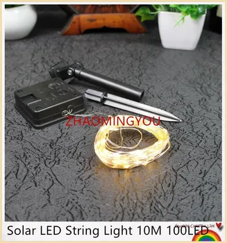 

YOU 20PCS Solar Powered Fairy Lights 10M 100led IP65 Waterproof Sliver LED String for Outdoor Christmas Garden Lamp
