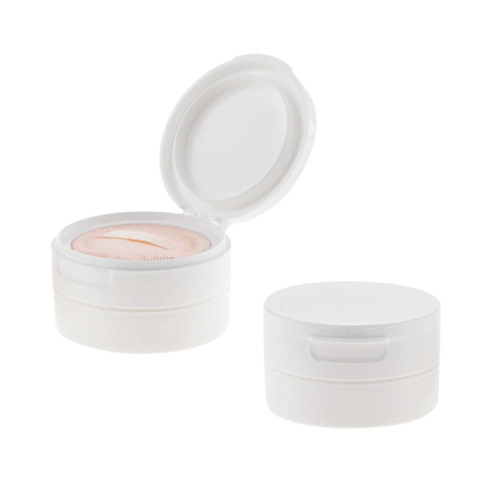 2Pcs Pro Empty Loose Powder Bottle ,Makeup Container Screw Lid Jar with Sifter & Puff For Adults/Baby