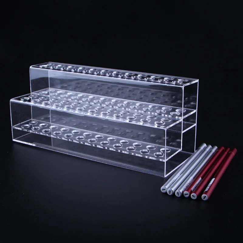 

New Clear Two Layer 48 Grids Eyebrow Pencil Pen Holder Makeup Brush Eyeliner Storage Box Acrylic Display Stand Shelf