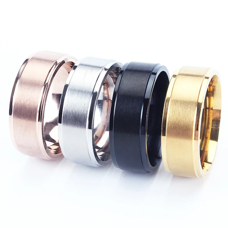 Golden Silvery Carbide Tungsten Engagement Ring 1PC 2018 New Arrival Black Rose Golden Wide Dull Polish Allergy Free Beautiful