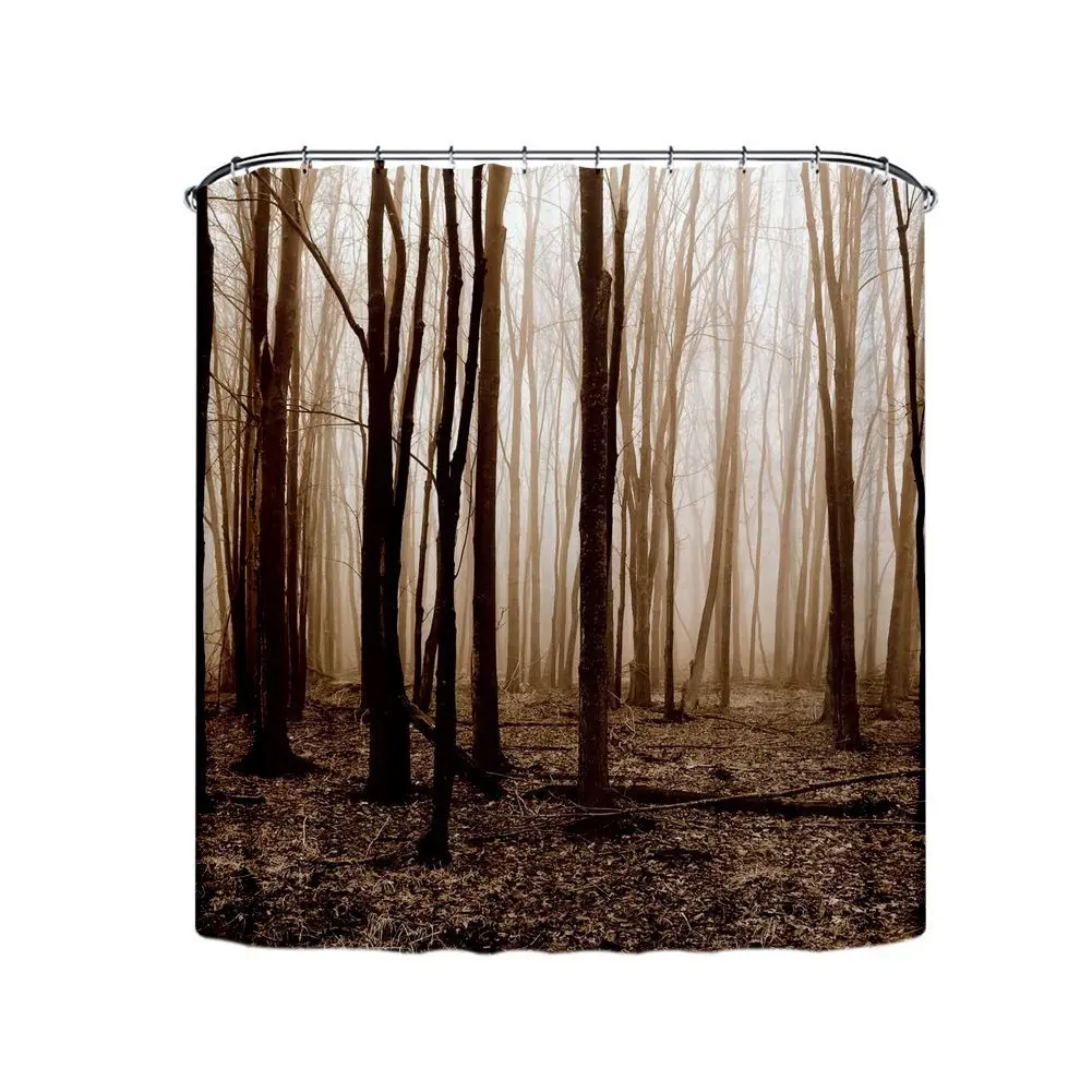 Elegant Woods Shower Curtains Painting Art Design Polyester Mildew