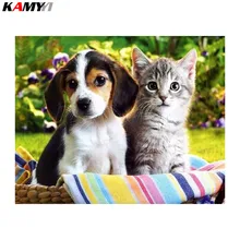 5D DIY алмазная живопись фото на заказ собака и кошка 3D вышивка крестом, мозаичный Декор DD
