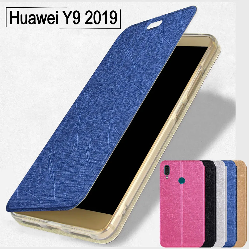 Huawei Y9 2019 case 6.5" Ultrathin PU leather case soft TPU stand book