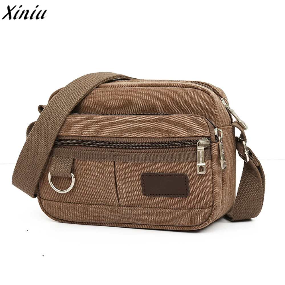 Men's Travel Bags Cool Canvas Bag Men Solid Color Vintage Messenger