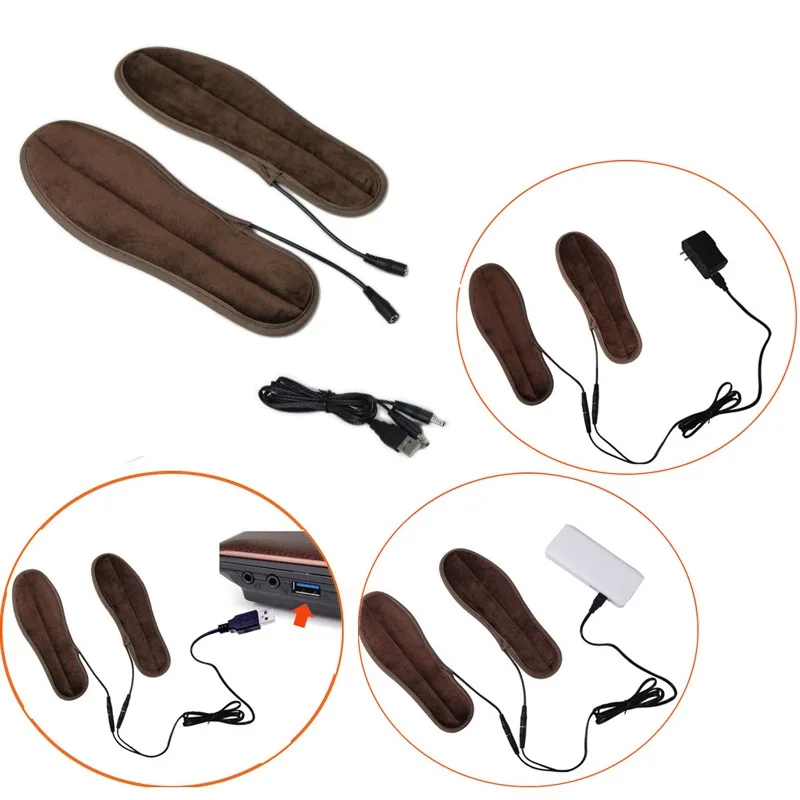 

New USB Electric Heating Pads For Shoes Powered Plush Fur Heating Insoles Winter Keep Warm Foot Shoes Heating Pads