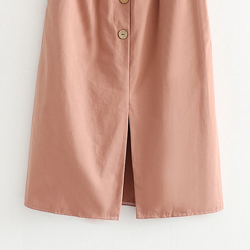 Лето Осень Юбки Женские 2018 миди до колена длина корейский на элегантных кнопках Высокая талия юбка женская плиссированная школьная юбка