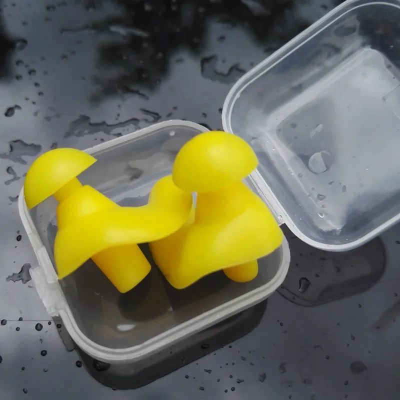 1 пара мягкие беруши экологические силиконовые водонепроницаемые пылезащитные беруши для дайвинга водные виды спорта аксессуары для плавания - Цвет: Yellow
