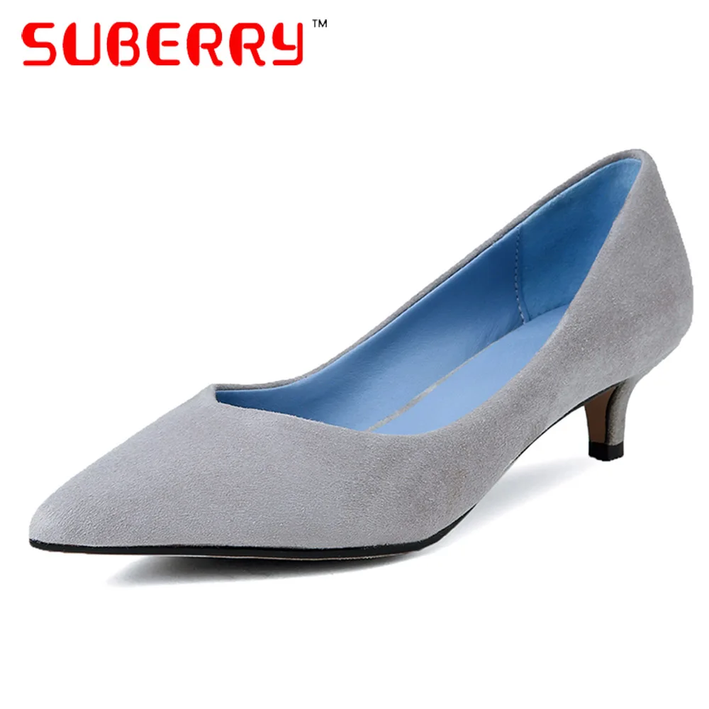 gray pumps low heel