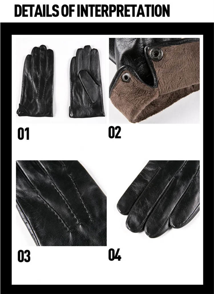 Gours зимние перчатки из натуральной кожи, мужские черные перчатки из козьей кожи для вождения, Новое поступление, модные брендовые теплые варежки GSM028