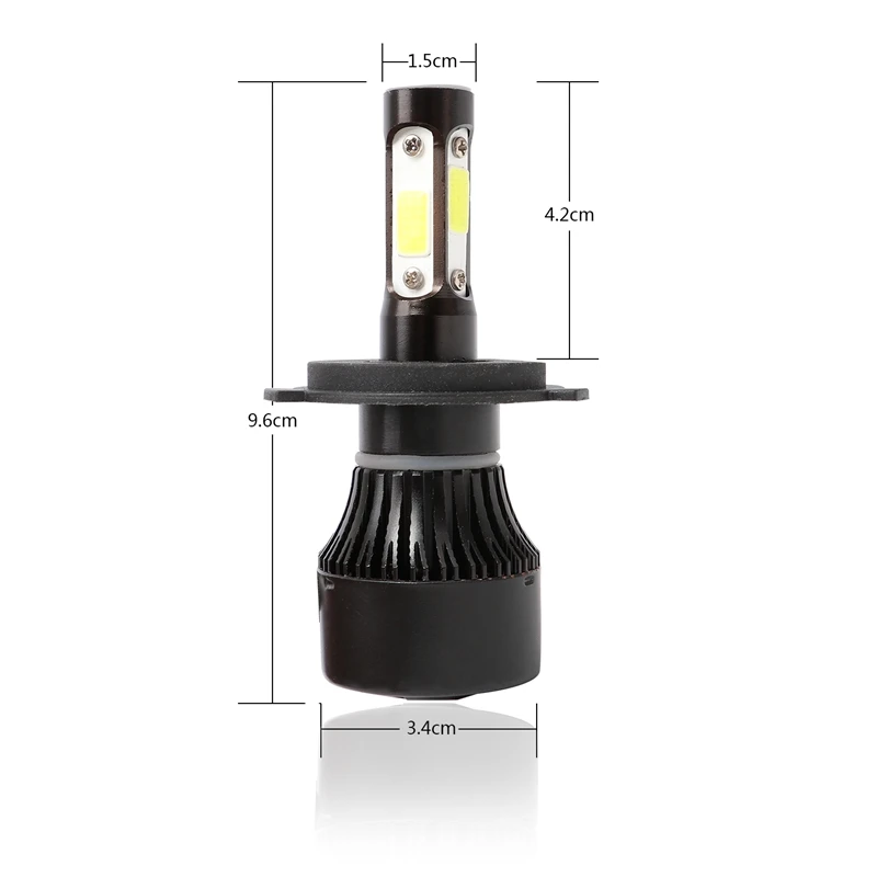 DIC из 2 предметов 4 стороны COB H7 50 Вт 10000LM светодиодный головной светильник 9006/HB4 9005/HB3 H11/H8 H4 9012 5202 9007 9004 Hi/короче спереди и длиннее сзади) фары дальнего и ближнего света светильник противотуманные лампы